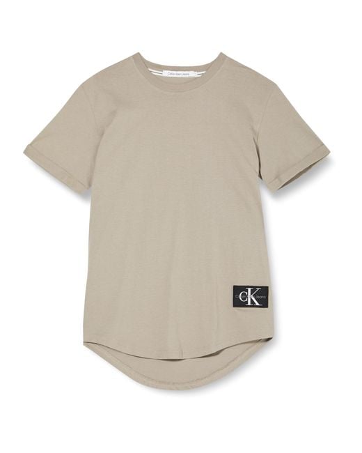 Badge Turn Up Sleeve J30j323482 Camiseta Calvin Klein de hombre de color White