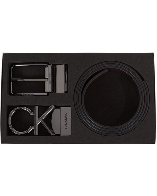 Calvin Klein Geschenk-Set Gürtel mit zwei Schnallen in Black für Herren