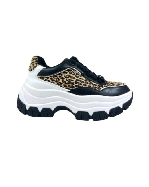 Guess Scarpe Donna Sneaker Zeppa Berrett Animalier Leopard D25gu13 Fltberpel12 40 in het Black