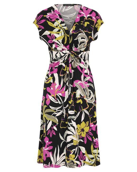Betty Barclay White Jerseykleid mit Raffung 40