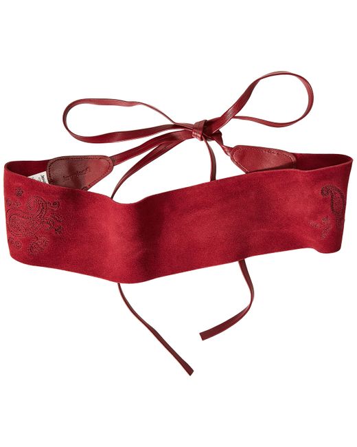 Desigual Red Fajin Tie Back Boho Leather Belt Waist Cinching For Dresses Style 21warl02