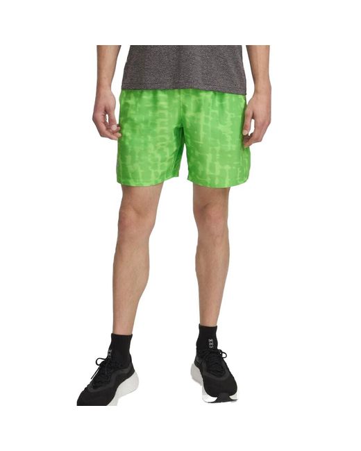 Under Armour Launch Print 7 Inch Short in het Green voor heren