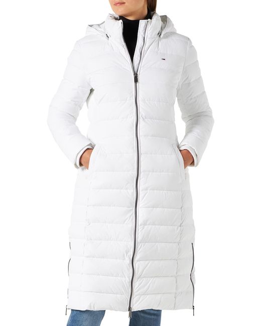 Tommy Hilfiger White Basic Hooded Coat Padded Coat