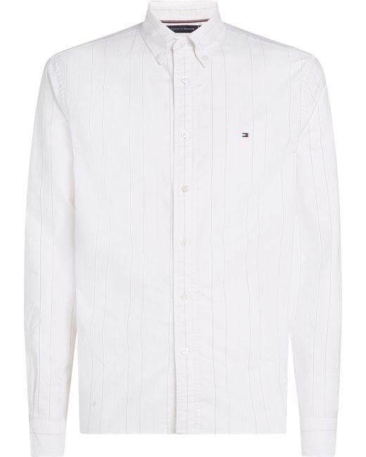 Tommy Hilfiger White Long Sleeve Oxford Regular Fit for men