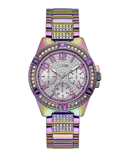 Guess Multicolor Multifunction Purple Crystal Bracelet Watch