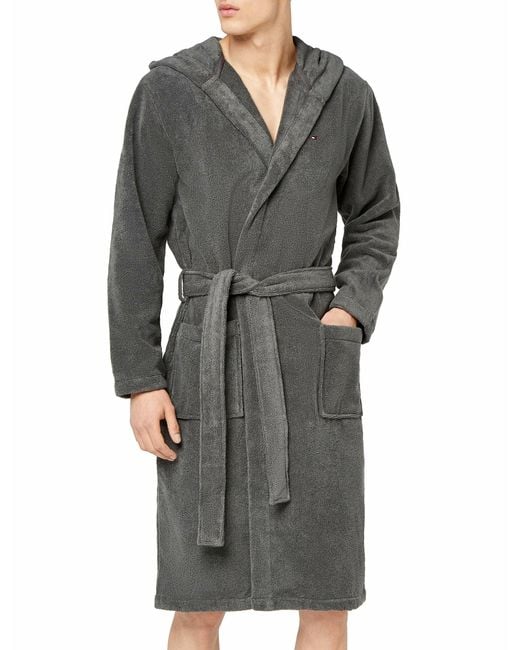 Tommy Hilfiger Gray Hooded Bathrobe 2s87905573 Bathrobes for men