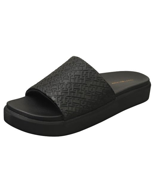 Tommy Hilfiger Th Platform Pool Slide Shoes Black Slippers 38