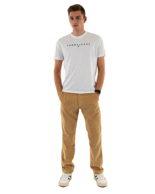 Tommy Hilfiger White TJM Reg Linear Logo Tee EXT Kurzarm-T-Shirt