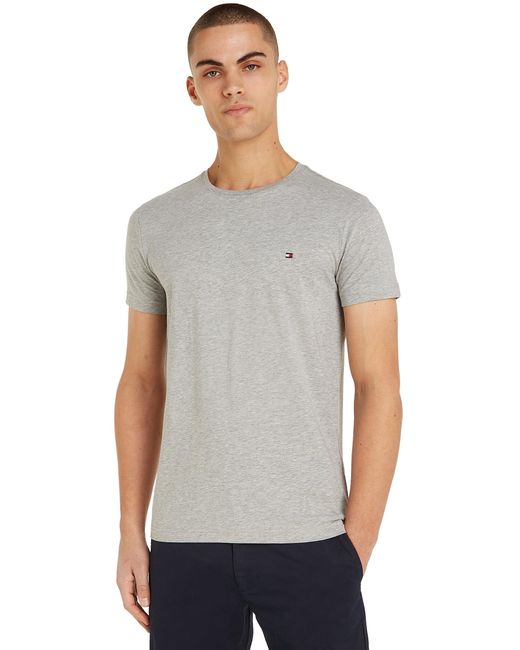 Tommy Hilfiger Gray Core Stretch Short-sleeve T-shirt Slim Fit for men