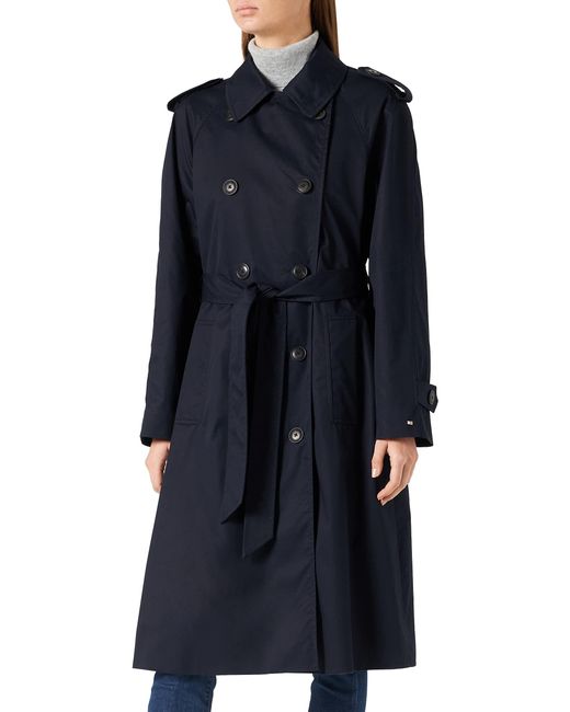Tommy Hilfiger Blue Tel 1985 Cotton Blend Trench Trenchcoat