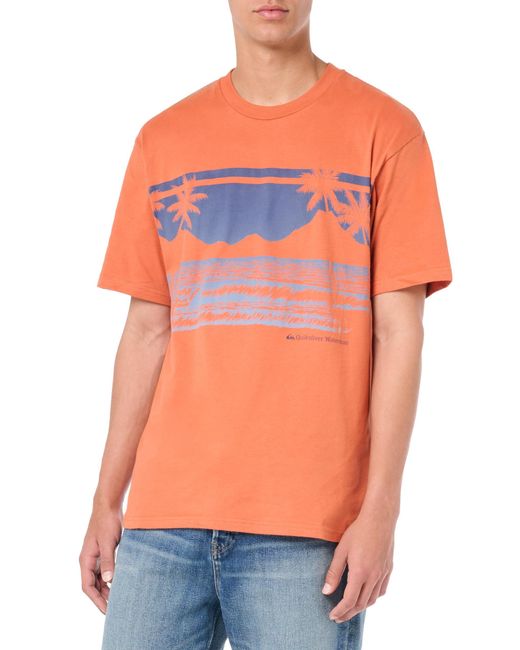 Quiksilver Orange Beach Band Short Sleeve Tee Shirt T for men