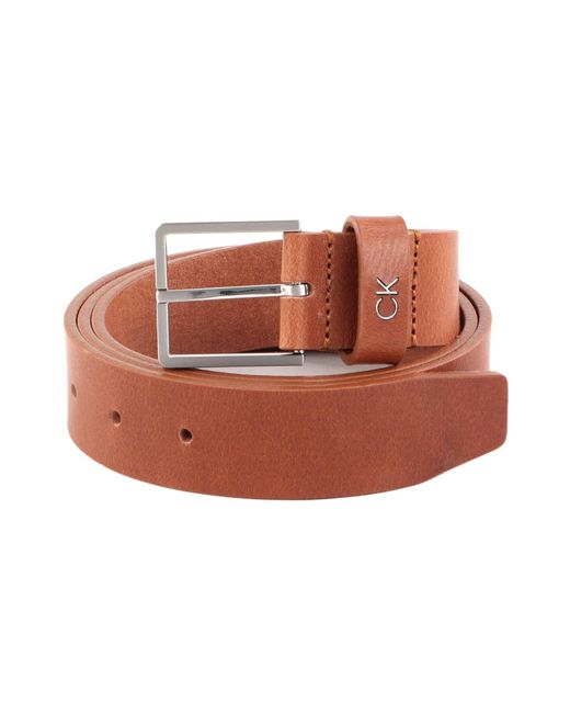 Calvin Klein Multicolor Formal Leather Belt 3.5CM W95 Cognac