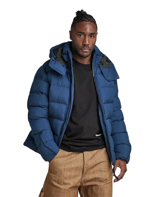 G-Star RAW G-Whistler Padded Hooded Jacke in Blau für Herren | Lyst DE