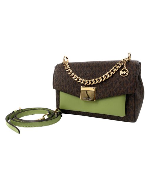 lita medium leather crossbody bag green