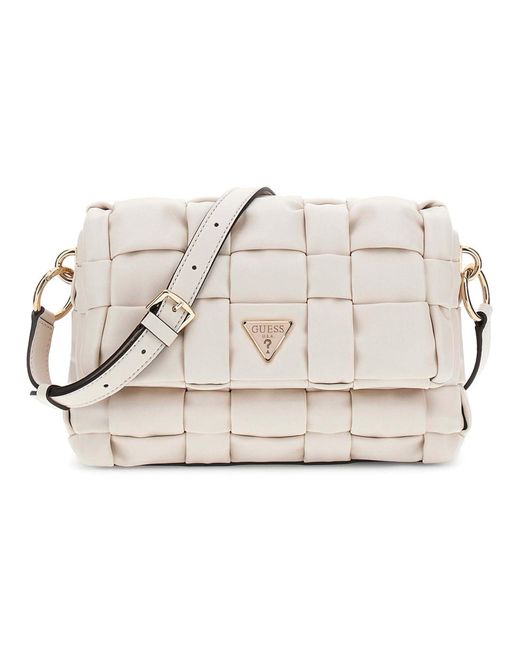 Guess Black Schultertasche Marion Flap Shoulder Bag Bone creme