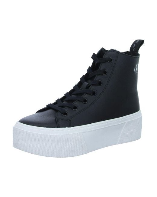 Calvin Klein Black Jeans Cupsole Sneaker Cupsole Flatform Mid Schuhe