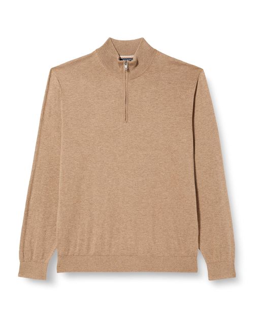 Hackett Natural Cotton Cashmere Hzip Pullover Sweater for men