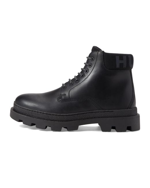 HUGO Black Bold Back Logo Lace Up Boots Hiking Shoe for men