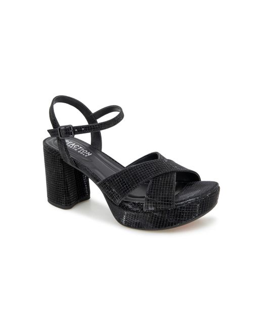 Kenneth Cole Black Reeva Platform Shoes, Textile