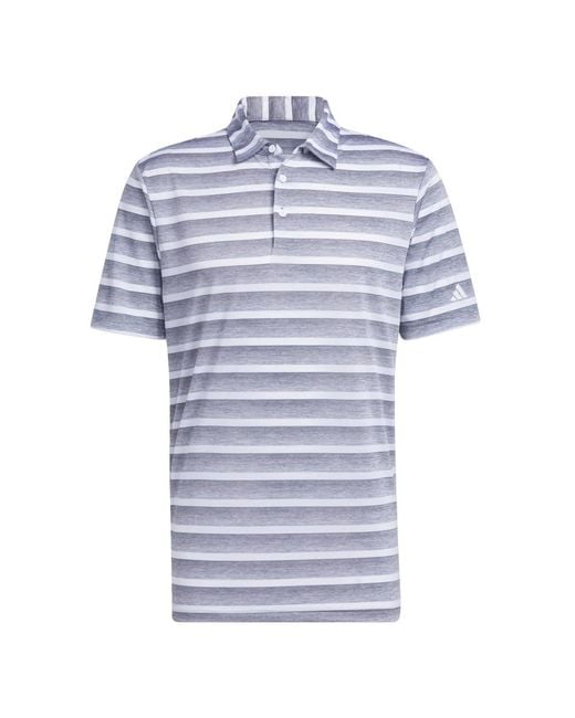 Adidas Blue Golf S Two Color Stripe Polo Shirt for men