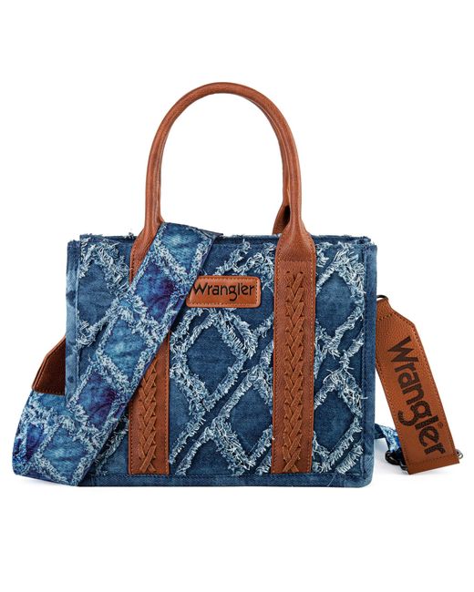 Wrangler Blue Aztec Tote Bag For Boho Shoulder Purses And Handbags