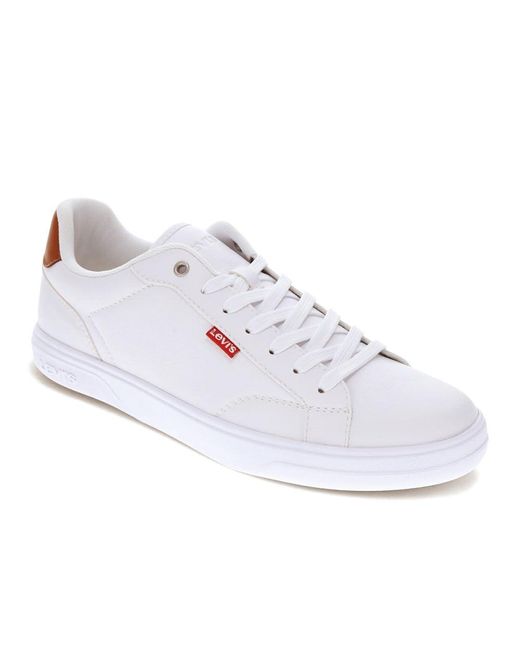 Levi's White Carter Synthetic Leather Casual Lace Up Sneaker Shoe for men