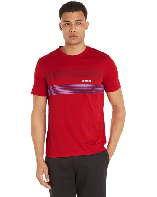 Tommy Hilfiger Red Chest Hilfiger 85 Tee Mw0mw34378 S/s T-shirts for men