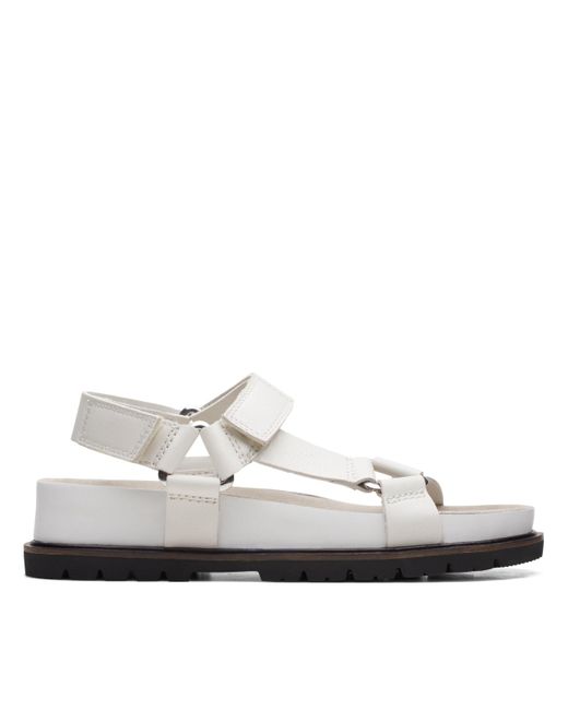 Clarks Orianna Sporty Leather Sandals In White Standard Fit Size 7.5