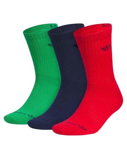Adidas Green Originals Trefoil 2.0 3 Pack Crew Socks for men