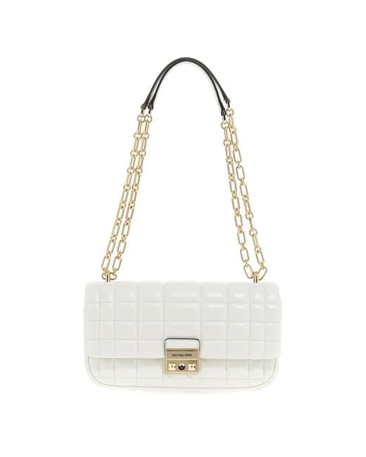 LG Conv Chain Shldr Michael Kors de color White