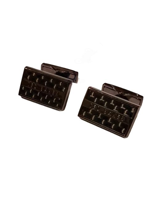 Ted Baker Roosted Black Carbon Fibre Cufflinks One Size for men