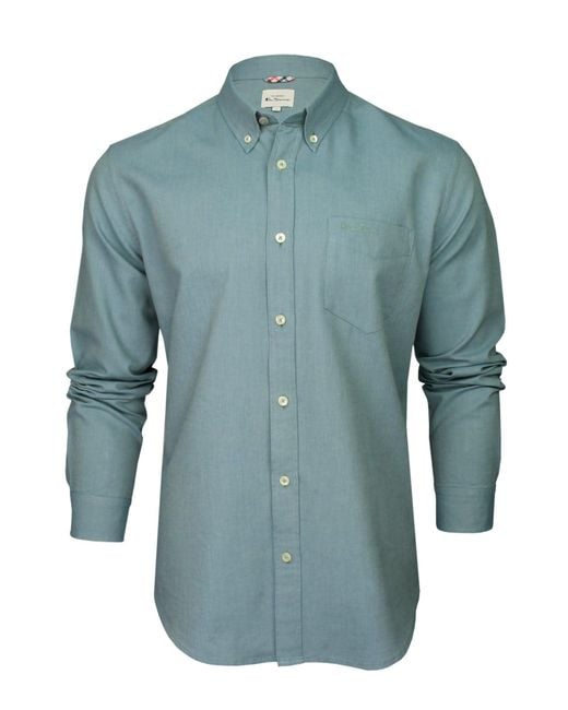 Camicia Oxford da Uomo con Colletto a Bottoni e iche Lunghe di Ben Sherman in Blue da Uomo
