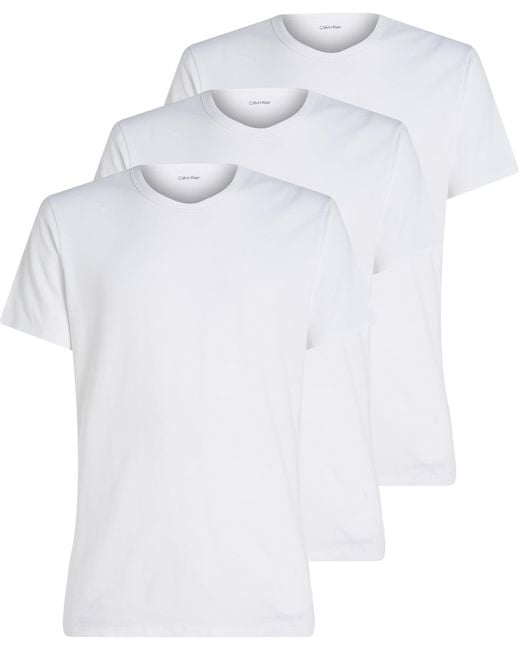Calvin Klein 3er Pack T-Shirts Kurzarm Crew Neck Basic in White für Herren