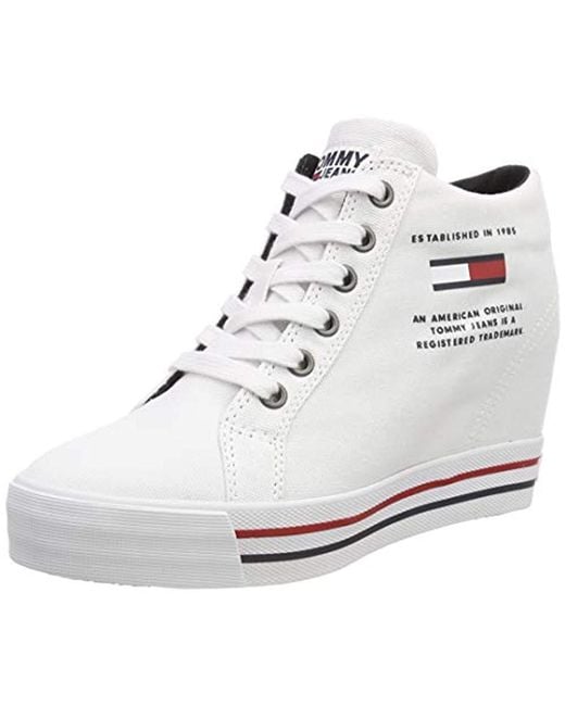 Tommy Hilfiger White Wedge Sneaker