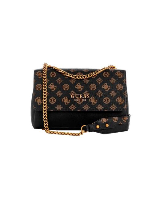 GUESS Fynna Convertible Crossbody Flap S Mocha Logo / Merlot