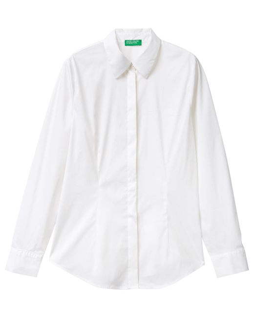 Benetton White 5awrdq03b Shirt