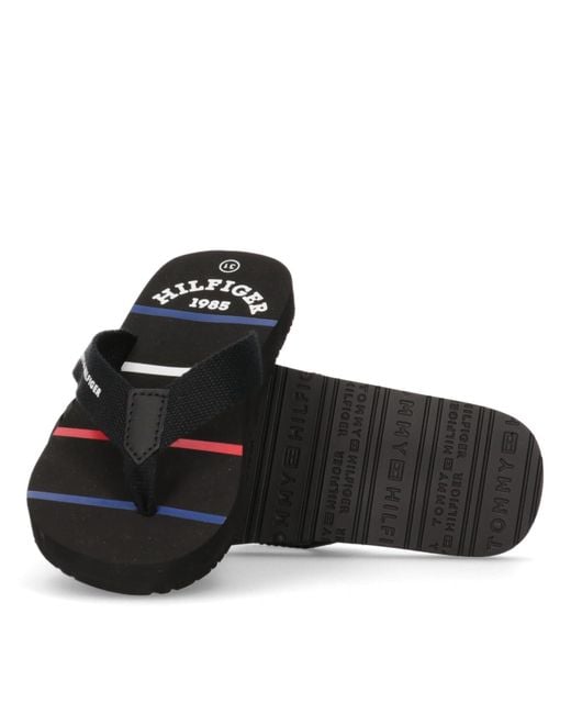 Tommy Hilfiger Black Tommy Loves NY Beach Slides Zehentrenner Badeschuhe