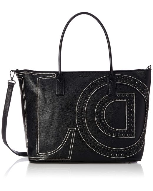 Grand Sac Cabas Femme Love En Simili Cuir Noir Synthetique Desigual En Coloris Noir Lyst
