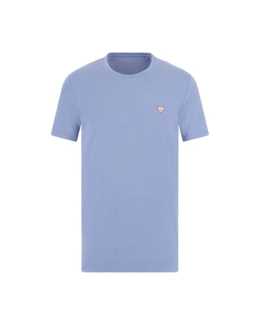 Guess T-Shirt Baumwolle Jersey Stretch Logo Dreieck Basic M2YI24J1314 Größe in Blue für Herren