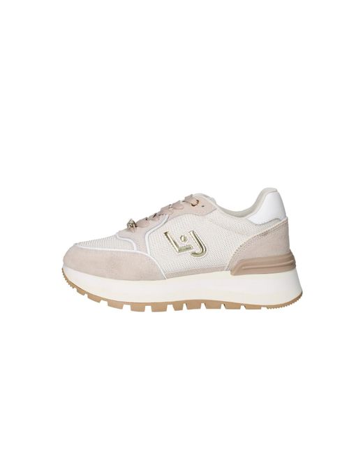Liu Jo Sneakers Platform Donna White AMAZING25 BA4005 Tessuto E CAMOSCIO Fondo Bicolor LOGATO 5CM di Liu Jo
