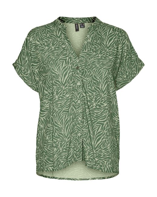 Vmsara SS Camicia Wvn Parte Superiore di Vero Moda in Green
