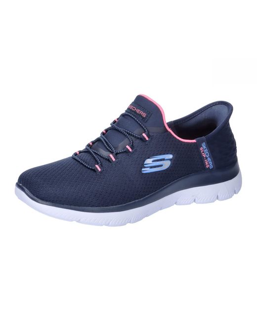 Skechers Blue Slip Ins Summit Nvpk Navy Pink S Trainers 150123
