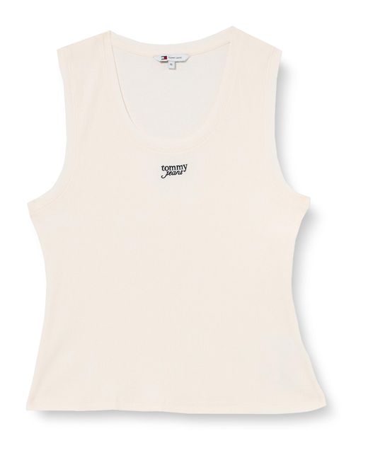 Tommy Hilfiger Natural TJW Slim Script Rib Tank TOP DW0DW21369 Weitere T-Shirts