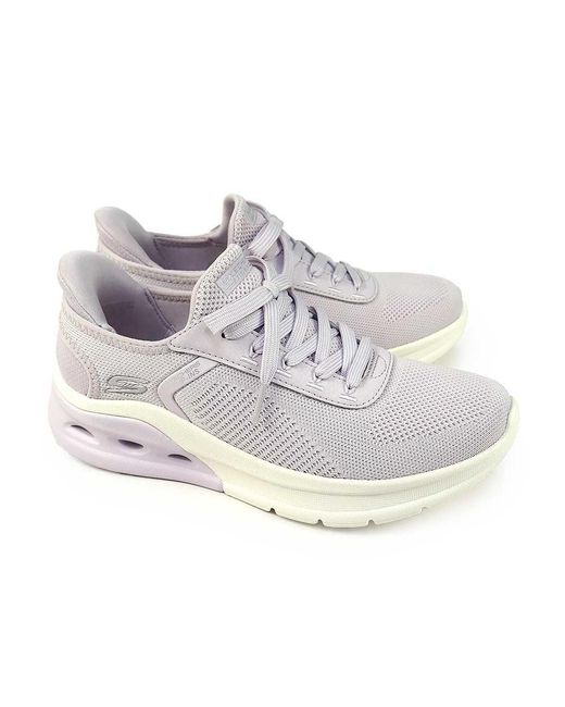 Skechers White Bobs Arc Waves 2.0 Runners S Lilac Engind K 4 Uk
