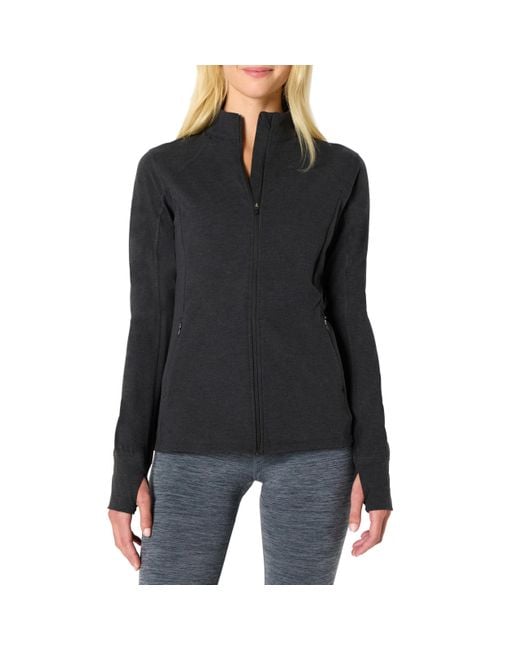 Giacca Elasticizzata Supersoft ad Alte Prestazioni con Zip Integrale Donna di Amazon Essentials in Black