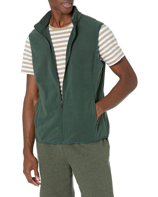 Amazon Essentials Green Full-zip Polar Fleece Vest for men