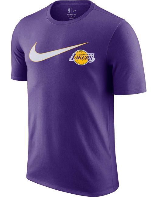 Los Angeles Lakers Herren Es NBA Swsh Short-Sleeve Tee Top di Nike in Purple da Uomo