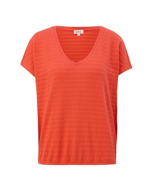S.oliver Orange 2148487 T-Shirt mit Musterstruktur