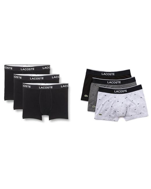 Lacoste Black Boxer Shorts Noir S Boxershorts Noir/bitume Chine-argent S for men