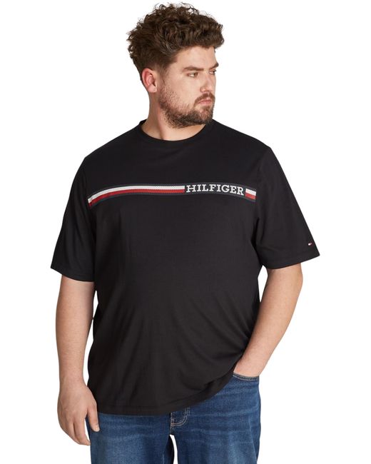 Tommy Hilfiger Black Bt-chest Stripe Tee-b S/s T-shirt for men
